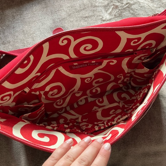 NWOT Isabella Fiore Red Diaper Bag - Picture 8 of 16